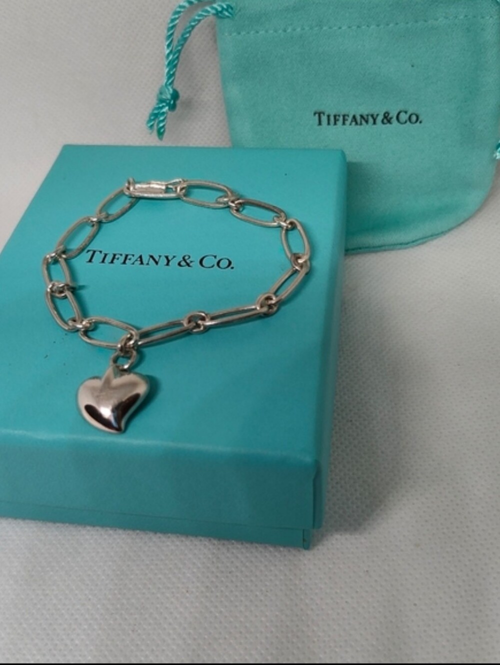 Tiffany & Co. Full Carved Heart Elsa Peretti Bracelet in Sterling Silver
